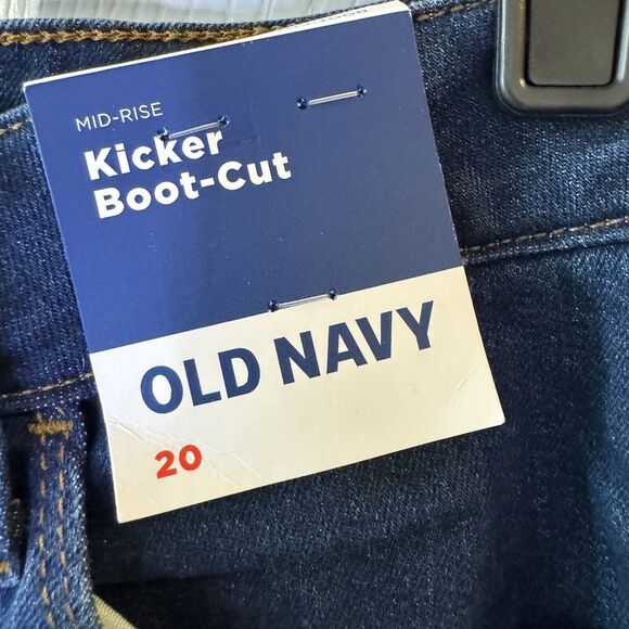 Old Navy Kicker Bootcut Jeans Mid Rise Dark Wash Denim Stretch Size 20 NWT - Picture 5 of 10